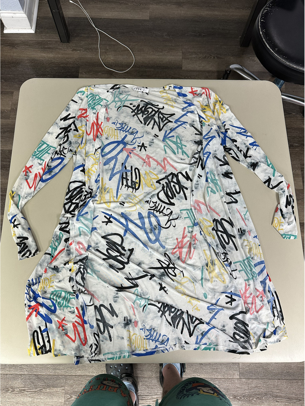 Love J Long Sleeve Graffiti Print Dress Size L